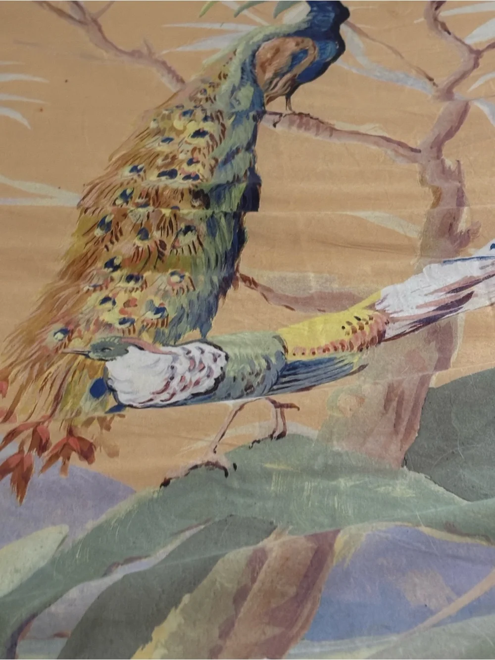 Williams Sonoma Painted Peacock Queen Duvet - Pr Euro Shams